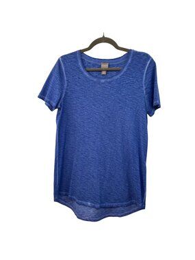 Chico’s Blue Cotton Short Sleeve T-Shirt Top Womens 0 (4/S) Used